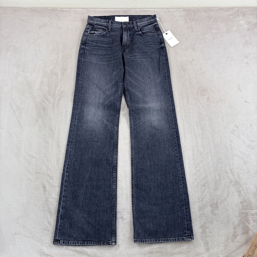 MOTHER Women's Dark Wash Wide Leg Jeans - Black/Grey
